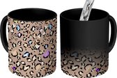 Magische Mok - Foto op Warmte Mokken - Panterprint - Regenboog - Patroon - Magic Mok - Beker - 350 ML - Uitdeelcadeautjes
