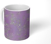 Mok - Zilver - Marmer print - Patronen - Luxe - Mokken - 350 ML - Beker - Uitdeelcadeautjes