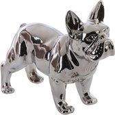 Sculptuur Franse Bulldog - Beeld - Sculptuur Bulli - Zilver- Decoratief Figuur - Hond - 35 cm x 29 cm