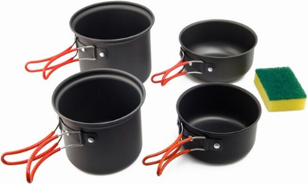 Campingservies Pannensets Camping Kooktoestel Camping pannenset