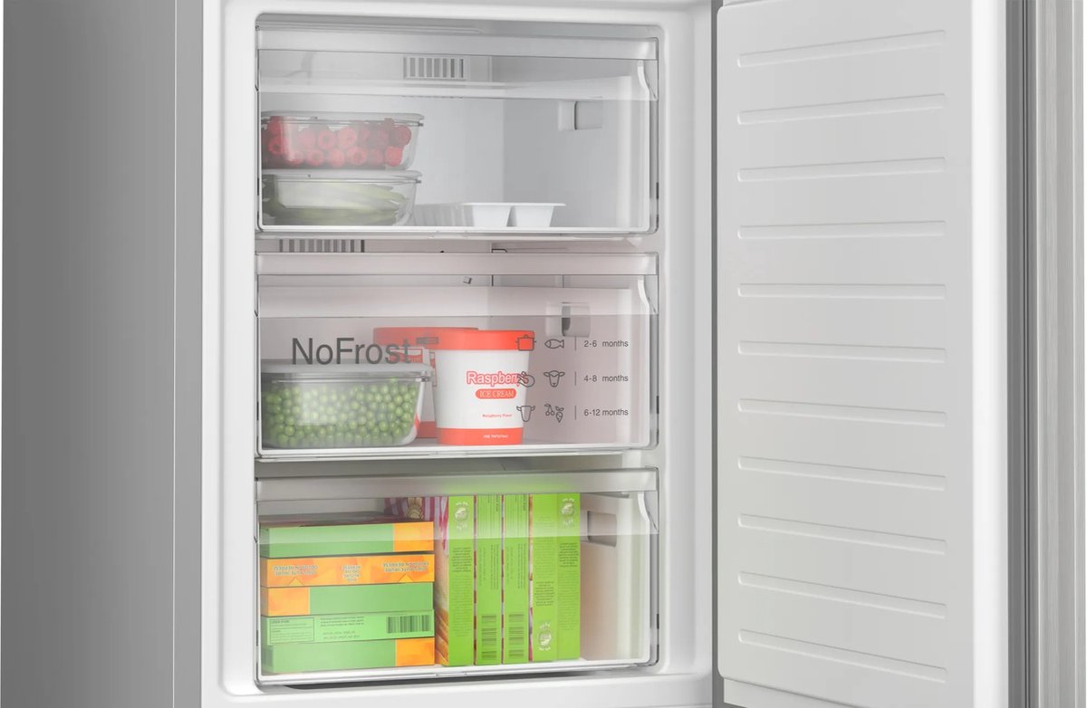 Bosch KGN392LBF - Serie 4 - koel-vriescombinatie - Total No Frost - nooit meer ontdooien- RVS - Zeer stil -Energielabel B - VitaFresh XXL 0°C: houd etenswaren langer vers met extra ruime vershoudlades — afbeelding 6