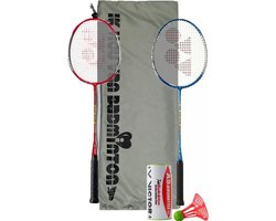 Yonex recreatieve badmintonset GR-020 met AIRbadminton shuttles en draagtas