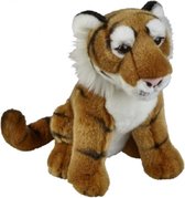 Pluche bruine tijger knuffel 28 cm - Tijgers wilde dieren knuffels - Speelgoed voor kinderen