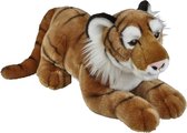 Grote pluche bruine tijger knuffel 50 cm - Tijgers wilde dieren knuffels - Speelgoed voor kinderen