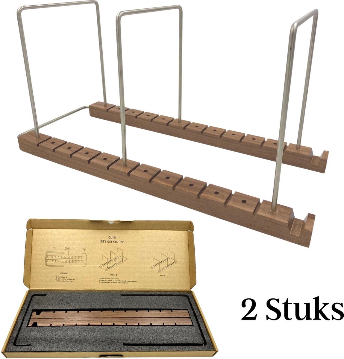 Melvy® - LP Houder Freddie - 3-stuks - Wit - LP Opbergsysteem - LP Houder aan de muur