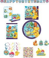 Pokemon versiering pakket borden, kaarsjes, servetten, swirl, slinger en uitnodigingen