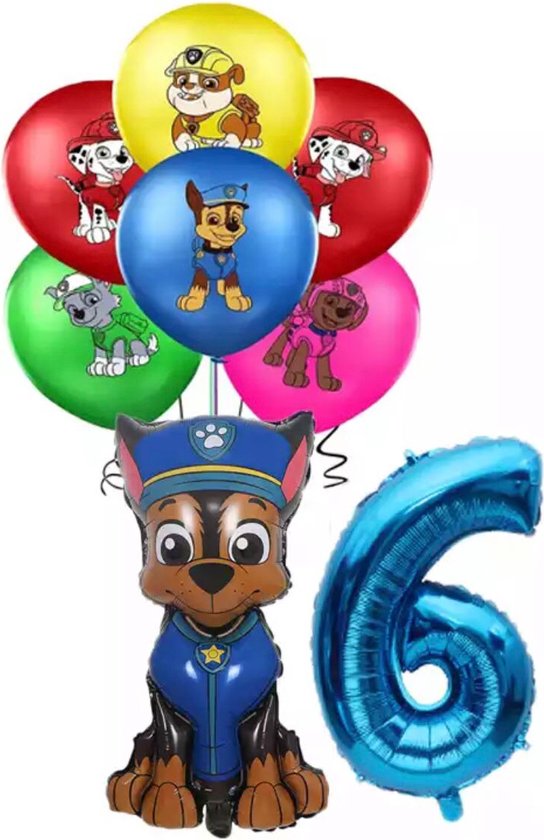 PAW Patrol Ballonnen Paw Patrol Chase - Ballonnen Verjaardag - Decoratie 6 jaar
