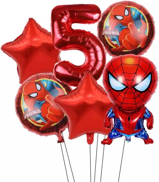 Spiderman Marvel Hero Party Ballon 6 stuks Folie Ballon Verjaardag - Kinderfeestje - Versiering - Decoratie Nummer 5