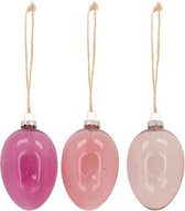 Oneiro’s Luxe Hanger egg glass 7x7x10cm Pink Mix – decoratie – pasen – paasdecoratie – paashaas – eieren – has – kip – gekleurde eieren – paastak – lente – feestdecoratie