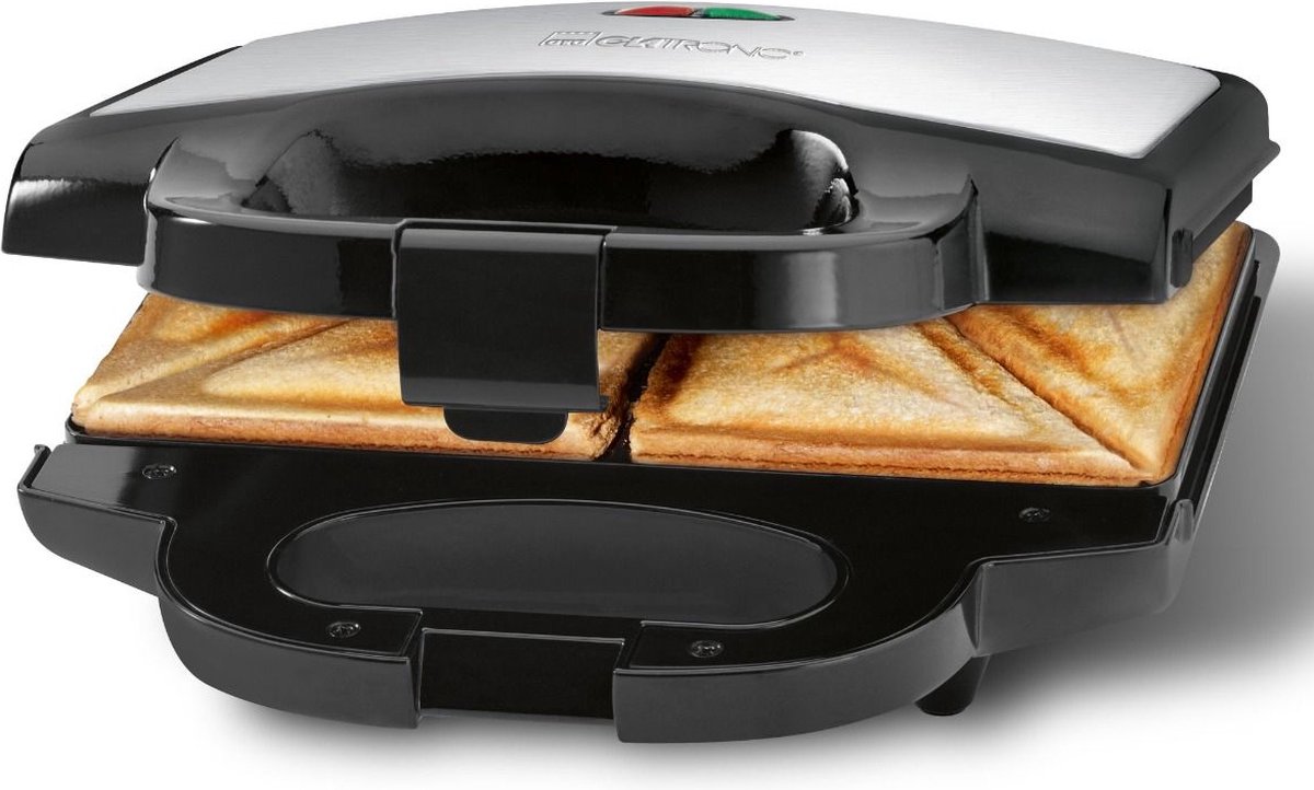 Clatronic ST 3778 Sandwich toaster Anti-aanbaklaag RVS Zwart