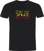 T-shirt | Peace Love Dance and Hugs - S, Dames