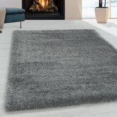 Tapis de salon Shaggy Agréable doux Tapis de chambre Gris Clair