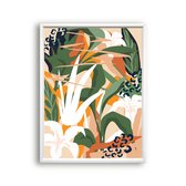 Schilderij  Tropische botanische abstracte bladeren 2 / Abstract / 40x30cm