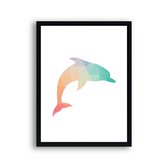 Schilderij  Geometrische dolfijn / Dieren / 40x30cm