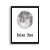 Poster Maan La Luna Wit - Minimalistisch / Motivatie / Teksten / 80x60cm