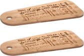 2x Stuks tapas serveerplank rechthoek 45 x 19 cm van bamboe hout - Serveerplank - Broodplank