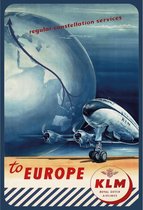 Metalen Wandbord - KLM - To Europe