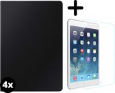 Fooniq Boek Hoes Zwart 4x + Screenprotector 4x - Geschikt Voor Apple iPad 4