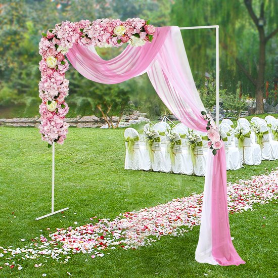 Lot De 6 Arcs De Chaise Mariage – Rose Fard à Joues – Décor Banc Et Allée