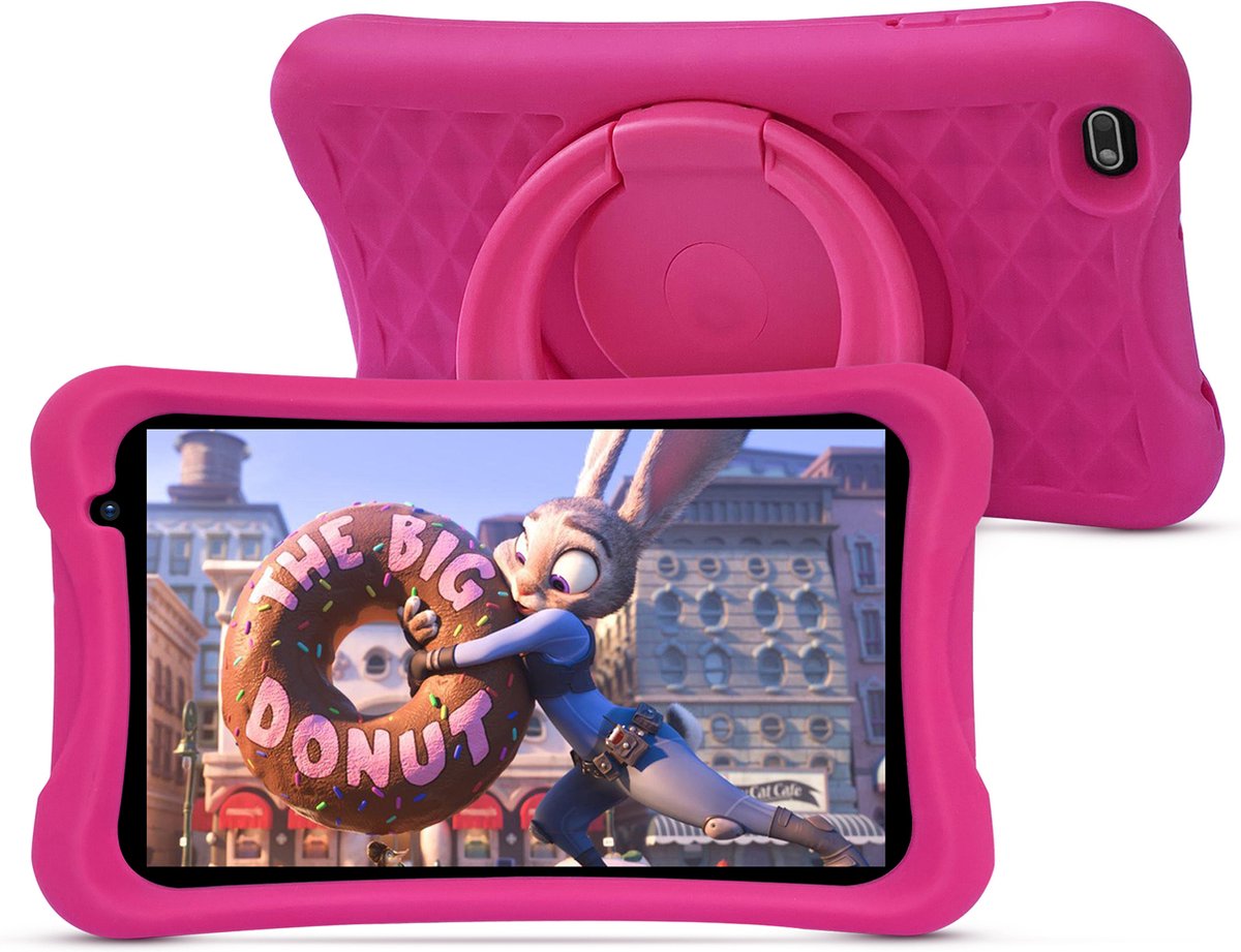 Kiraal Kindertablet - Tab P8 - 32GB - 100% Kidsproof - Ouderlijk toezicht - Android 10 - 8 Inch - Roze