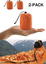 Bol.com HONYAO Survival-slaapzak noodbivakzak Noodreddingsdeken Herbruikbaar voor buiten kamperen wandelen - 2 stuks aanbieding