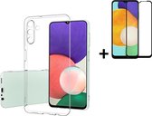 Hoesje Geschikt voor Samsung Galaxy A13 5G - Screenprotector A13 5G - Samsung A13 5G Hoesje Transparant Siliconen Case + Full Screenprotector