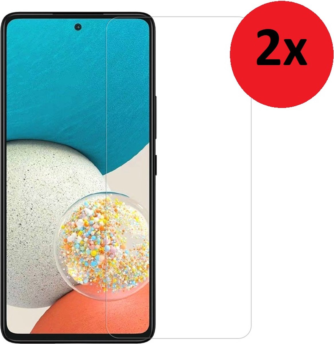 Screenprotector Geschikt voor Samsung Galaxy A73 5G - A73 5G Tempered Glass 2x