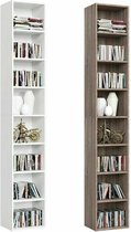 Manzibo Luxe Opbergkast - Boekenkast - Smalle Kaste -  Opberg Kast - Wandkast - 8 Planken - Hout - Oak - Eiken