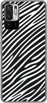 Geschikt voor Xiaomi Redmi Note 10 5G hoesje - Dierenprint - Zebra - Zwart - Siliconen Telefoonhoesje
