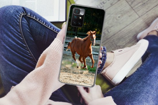 Coque Xiaomi Redmi 10 - Cheval - Lumière - Sable - Coque de téléphone en Siliconen