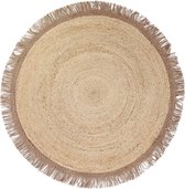 Nattiot - Thar Rond Jute Vloerkleed/Tapijt Met Franjes - Diameter 140cm