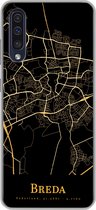 Geschikt voor Samsung Galaxy A50 hoesje - Breda - Plattegrond - Goud - Zwart - Siliconen Telefoonhoesje - Stadskaart