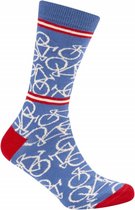 Le Patron Casual sokken Blauw Ecru / Bicycle socks riviera blue  - 35/38