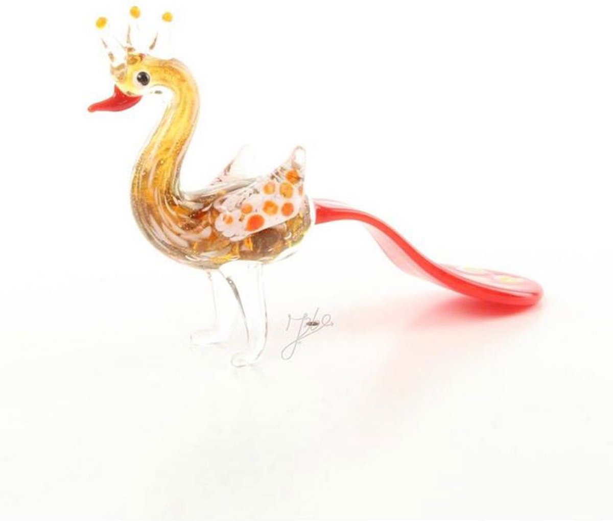 AL - Pauw - Miniatuur Glas - 7.7 cm Hoogte