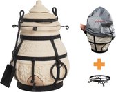 Keramische tandoor Nomade - Multifunctionele Houtoven BBQ - Voor de Fijnproever! *** Met beschermhoes en onderstel