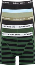 Björn Borg boxershorts Essential (5-pack) - heren boxers normale lengte - groen - zwart en gestreept -  Maat: S