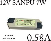 DC12V 7W LED Driver Voedingstransformator - 0.58Amp Compact Sanpu LED Driver