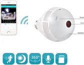 DrPhone SECUR® 360 ° Wifi Camera - Verborgen Lamp 2MP LED - E27 Bulb / Fisheye IP Lamp - CCTV Monitor Lamp WIFI Nachtvisie Beveiligingscamera