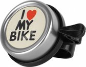 fietsbel I Love My Bike jongens staal zilver/zwart