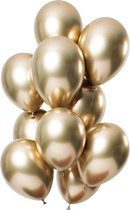 Luxe Chrome Ballonnen Goud 25 Stuks - Helium Ballonnenset Metallic Gold Feestje Verjaardag Party