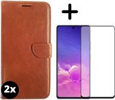 Fooniq Telefoonhoesje - Book Case - Geschikt Voor Samsung Galaxy S10 Lite - Bruin