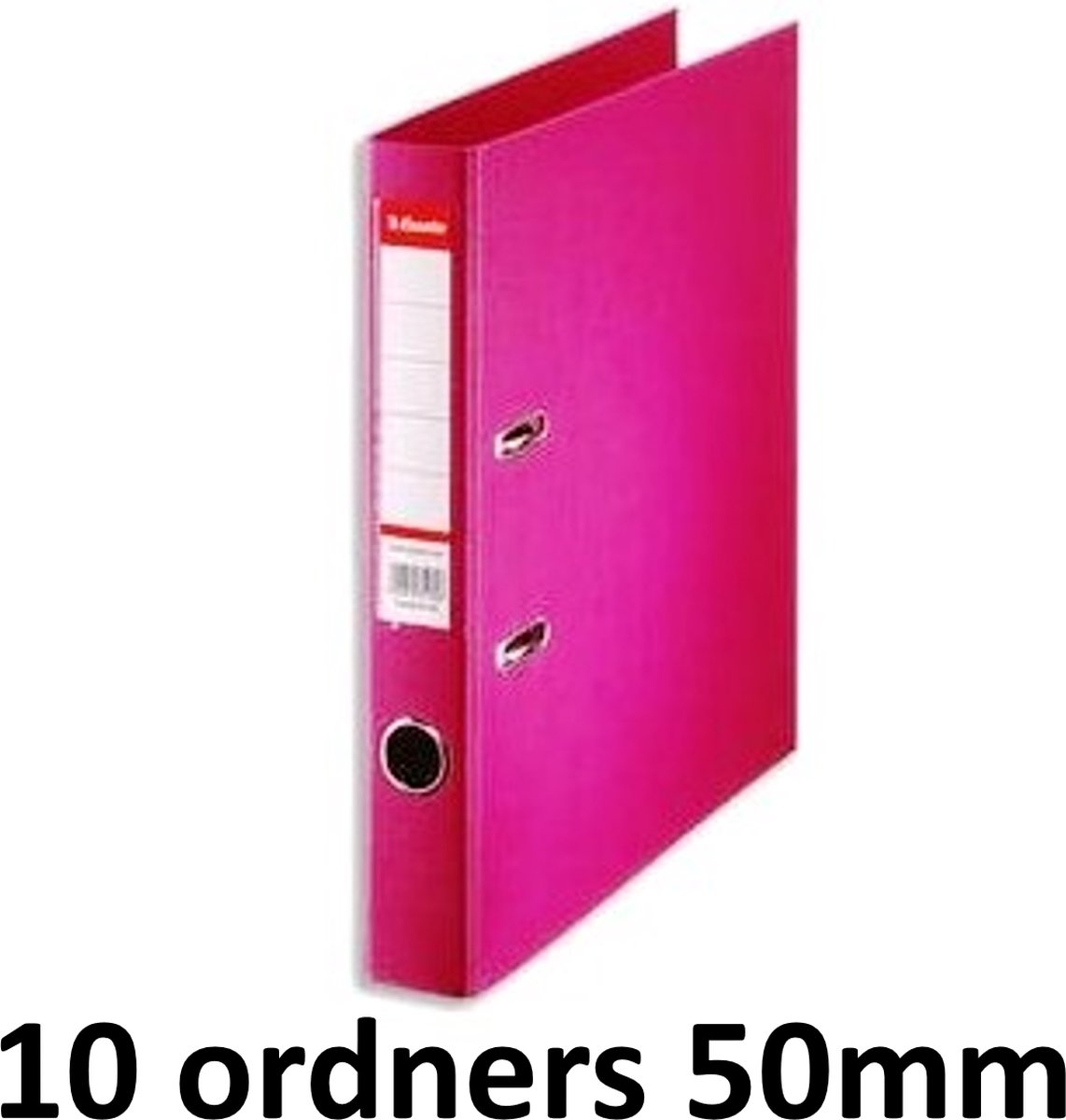 10 x Esselte Ordner Basic - rug 50mm - A4 - Fuchsia