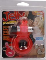 Jelly Rabbit Cockring - Red - Cock Rings red