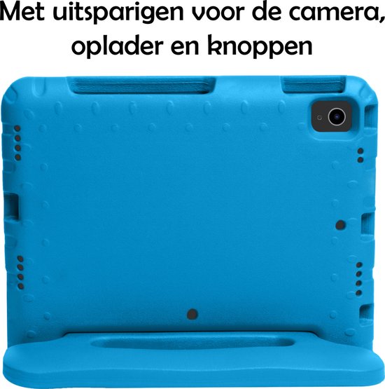 Coque Enfant iPad Air 5 2022 10.9 Coque Kids Avec 2x Protecteurs D'écran - Blauw Clair