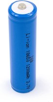 18650 3.7V 1200 mAh Lithium-ion batterij - met beveiliging (overcharge en overdischarge protection)