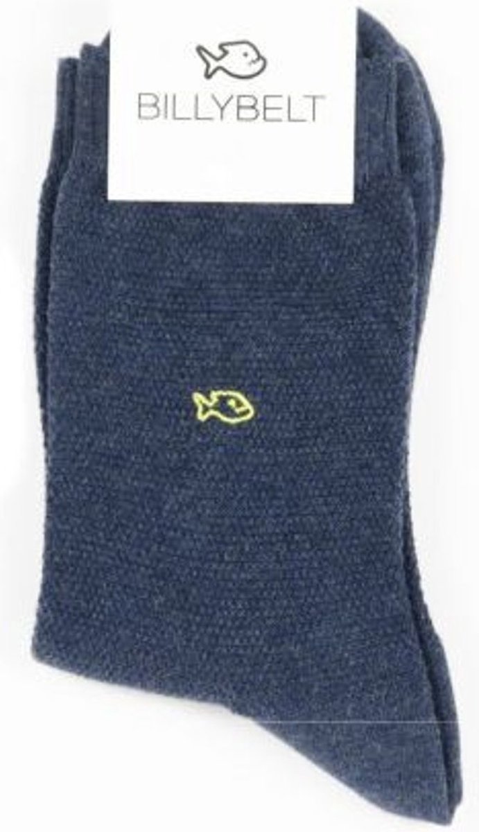 Billy Belt Katoenen sokken Pique Navy Blue | Maat 41-46