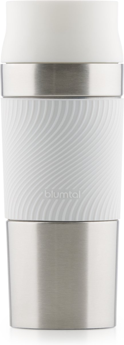 Blumtal Thermosbeker Classic - Lekvrij, BPA-Vrij en Vaatwasserbestendig - Hoge Kwaliteit Thermosfles met Quick-Press Sluiting - Travel Mug 350 ml - Wit