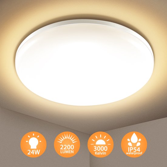 YRHome LED Ceiling Light, 72 W, Round Panel, Diameter