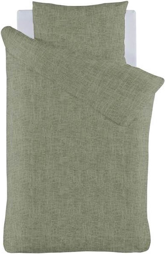 iSeng Linen Green Dekbedovertrek - Eenpersoons - 140x200/220 cm - Green