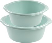 Advantage set vasques rondes multifonctionnelles en plastique vert menthe en 2 tailles - contenance de 6 et 10 litres
